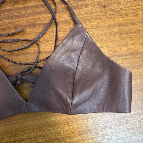 LAMARQUE X REVOLVE Melka Top Faded Leather Tie Waist - Picture 3 of 7